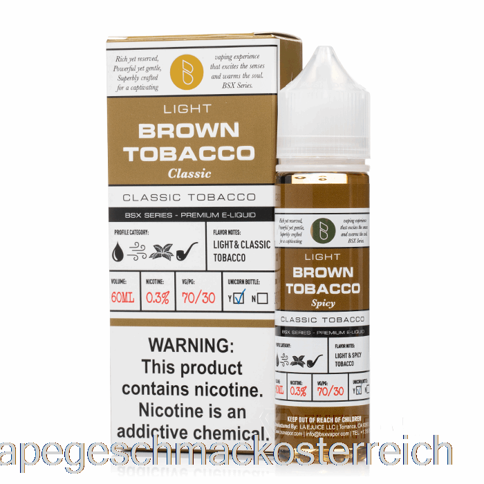 Brauner Tabak – BSX-Serie – 60 Ml, 6 Mg Vape-Geschmack